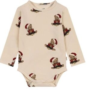 Konges Sløjd Organic  Christmas Teddy Basic One Piece Size 12 Months